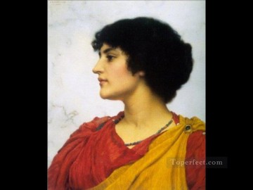 ジョン・ウィリアム・ゴッドワード Painting - イタリアの女の子の頭 1902年 新古典主義の女性 ジョン・ウィリアム・ゴッドワード
